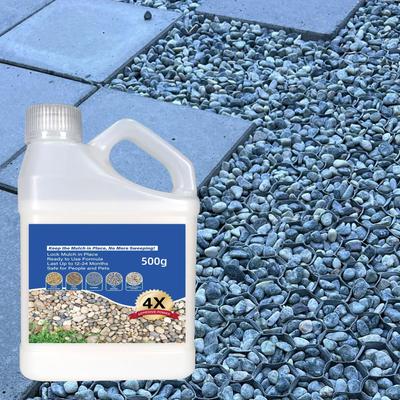 500g Mulch Gestein Kleber Erbsenkies Klebriger Gesteinskleber Schnelltrocknendes Spray Außenbereich Garten Terrasse Steine Landschaftskleber Mehrzweck