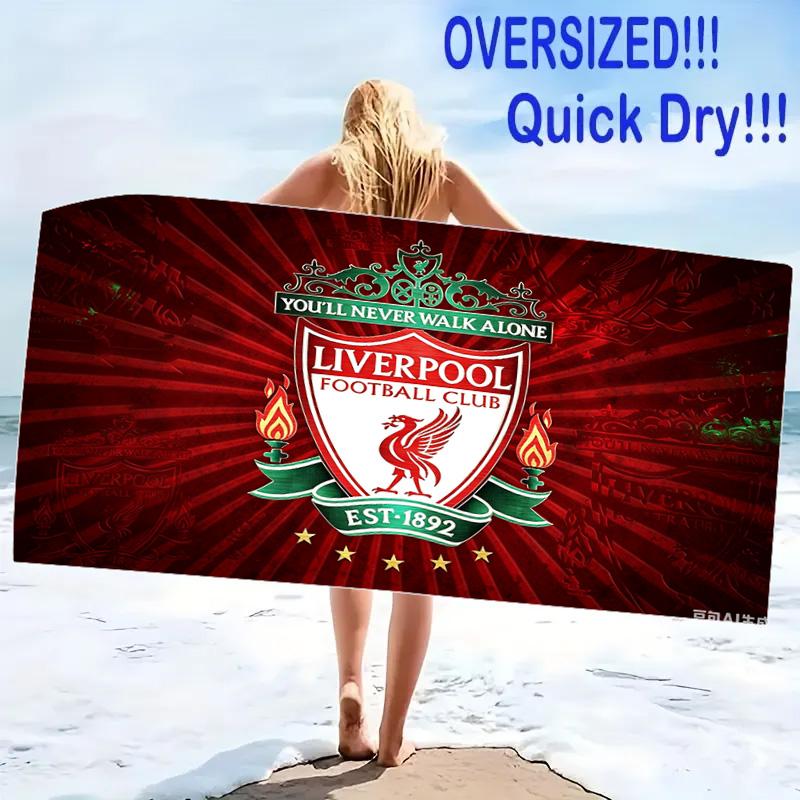 Liverpool Football Club Print Beach Towel, Large Soft Quick Dry Towel for Beach Camping Swimming
