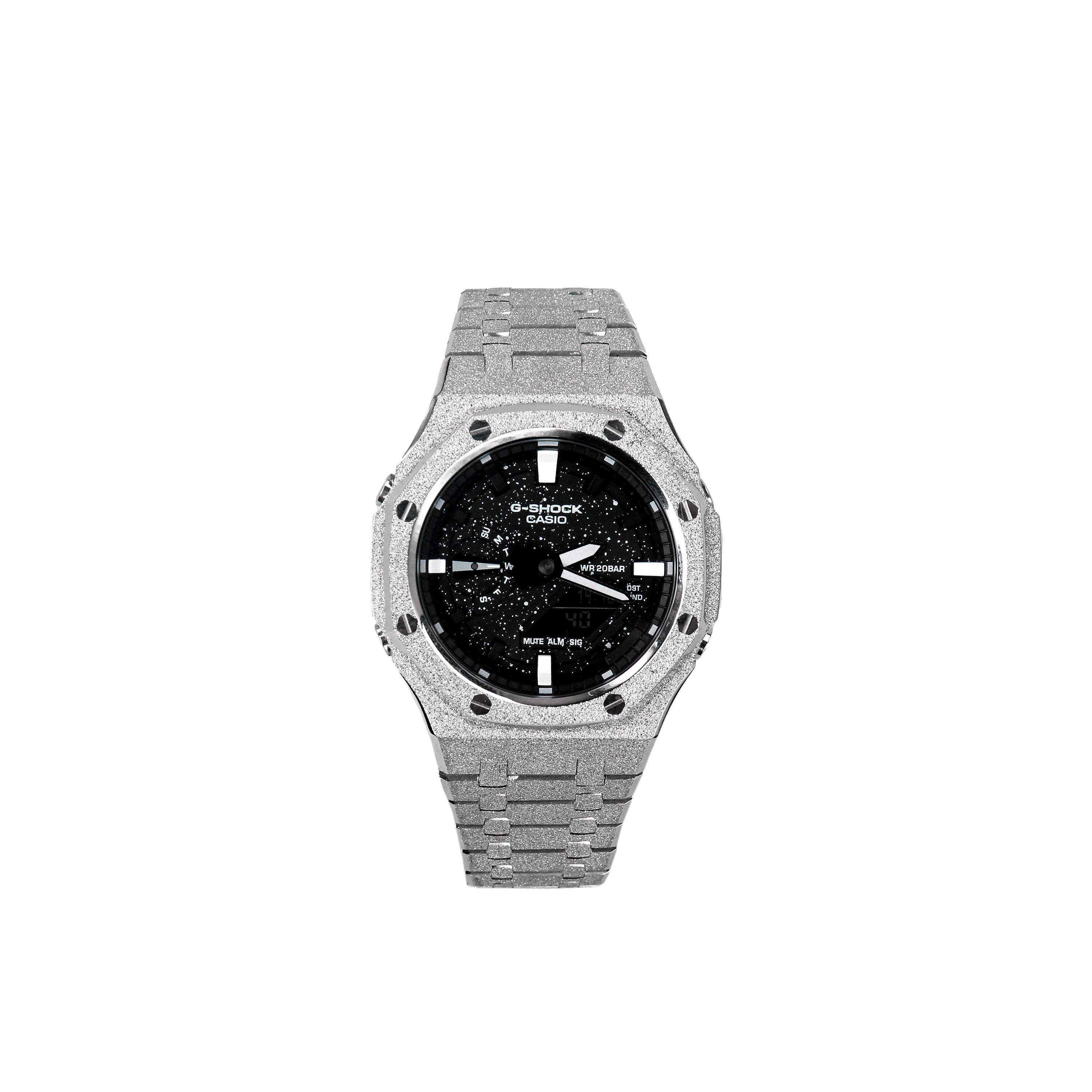 

CASIO Custom Collection GA2100 Quartz Movement Stainless Steel Strap Watch Unisex Black Dial GA-2100SKE-7A(Watch1--)