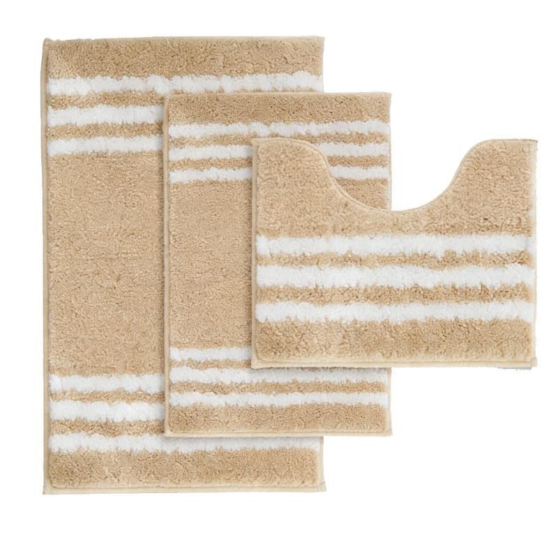 

2Pcs Water Absorbent Toilet Carpet Set With Slip Resistant Backing Fast Dry For Bathroom Safety And Pleasant Feel коричневий