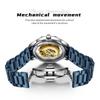 OLEVS 6728 Skeleton Mechanical Wristwatches For Men Original Stainless Steel Luminous Automatic Men's Watch