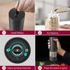 ABGE-Electric Salt And Pepper Grinder Rechargeable Automatic Pepper Mill With Adjustable Coarsenes With LED Light Easy Install B