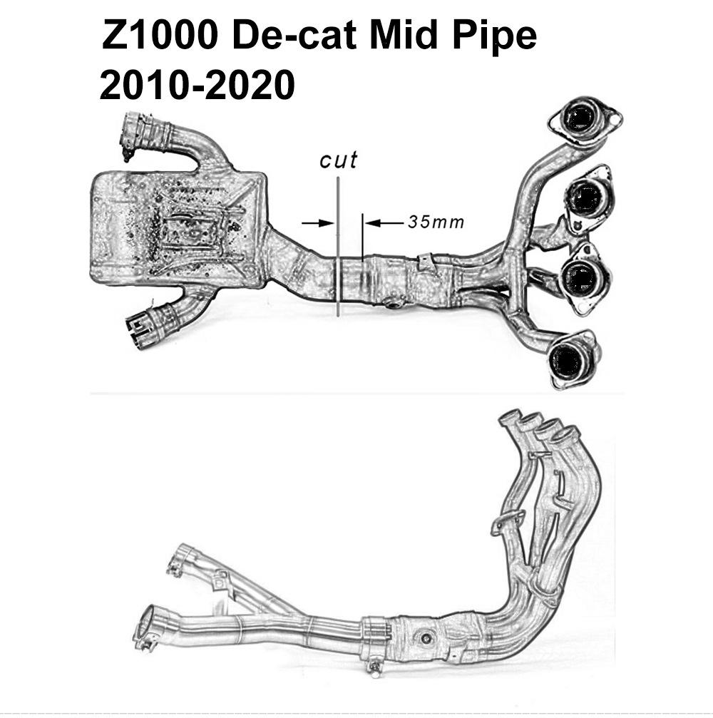 Kawasaki Z1000 AR Carbon Fiber Dual-outlet Exhaust Mid-pipe (10-21 Models)