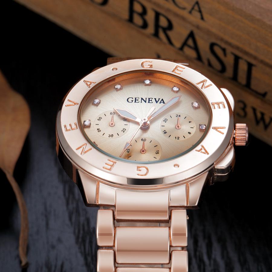 Geneva Men's & Women's Gold Steel Quartz Watch