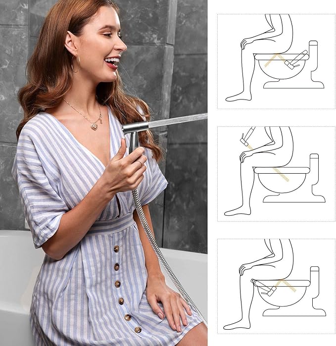3er-Pack/Los Edelstahl Bidet-Armatur Auslaufsicher Einfache Installation Mehrfaches Bidet-Sprüherset Hand