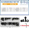 ISO7380 Allen Hexagon Hex Socket Button Round Head Screw Nut Kit M2 M3 M4 M5 M6 Black Grade 10.9 Carbon Steel Bolt Nut Set
