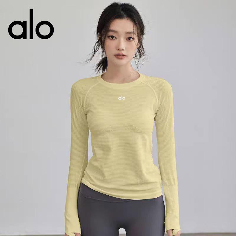 Women's Quick-Dry Sports Yoga Long-Sleeve T-Shirt - Round Neck, Versatile for Autumn/Winter Training
