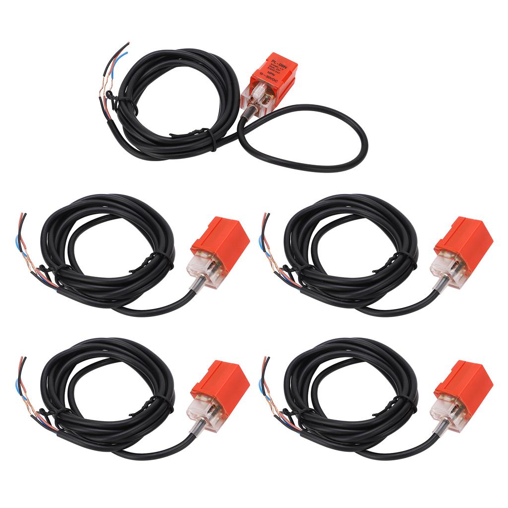 5Pcs Proximity Switch NPN Normally Open 100Hz Response Frequency IP65 Proximity Sensor DC10?30V