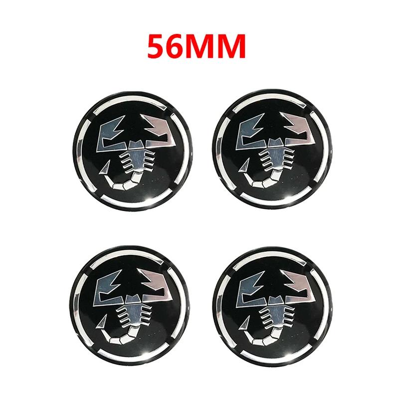 4pcs 56mm 50mm 3D logo car emblem Wheel Center Hub auto Rim refit dust-proof badge covers sticker styling accessories For FIAT