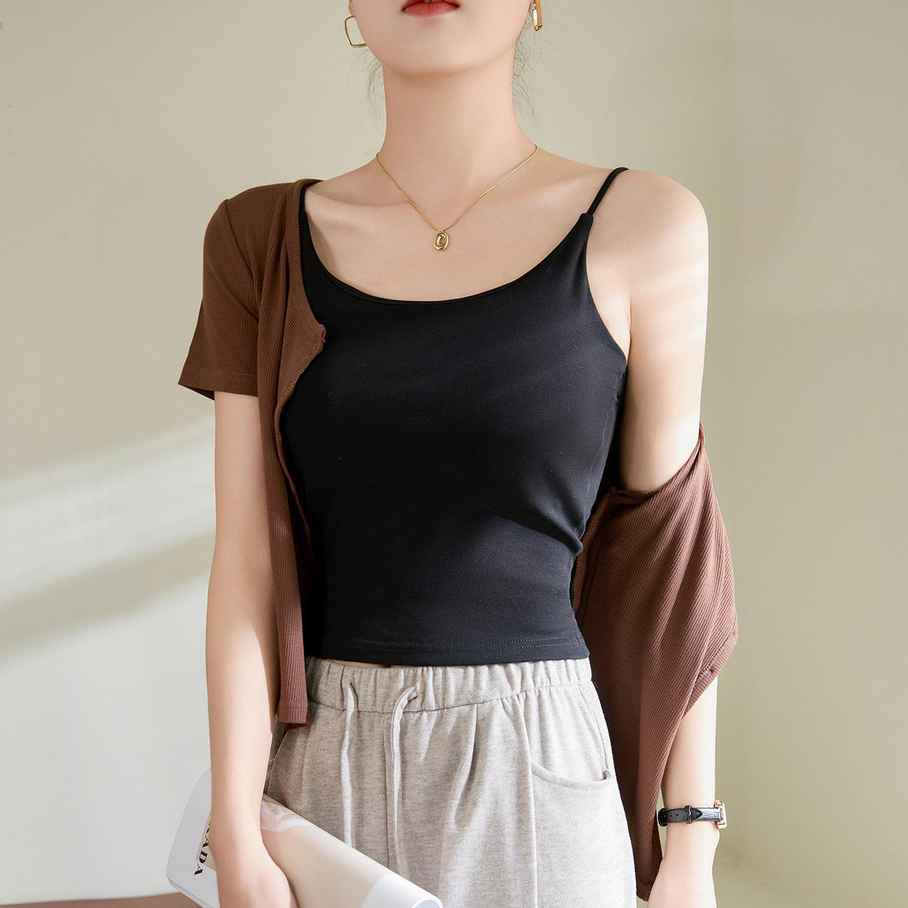 

Бюстгальтер-комбинезон женский летний из чистого хлопка с подушечками для груди, новый стиль, внутренняя часть собрана и утолщена, чтобы показать большую грудь и носить ее снаружи 2XL