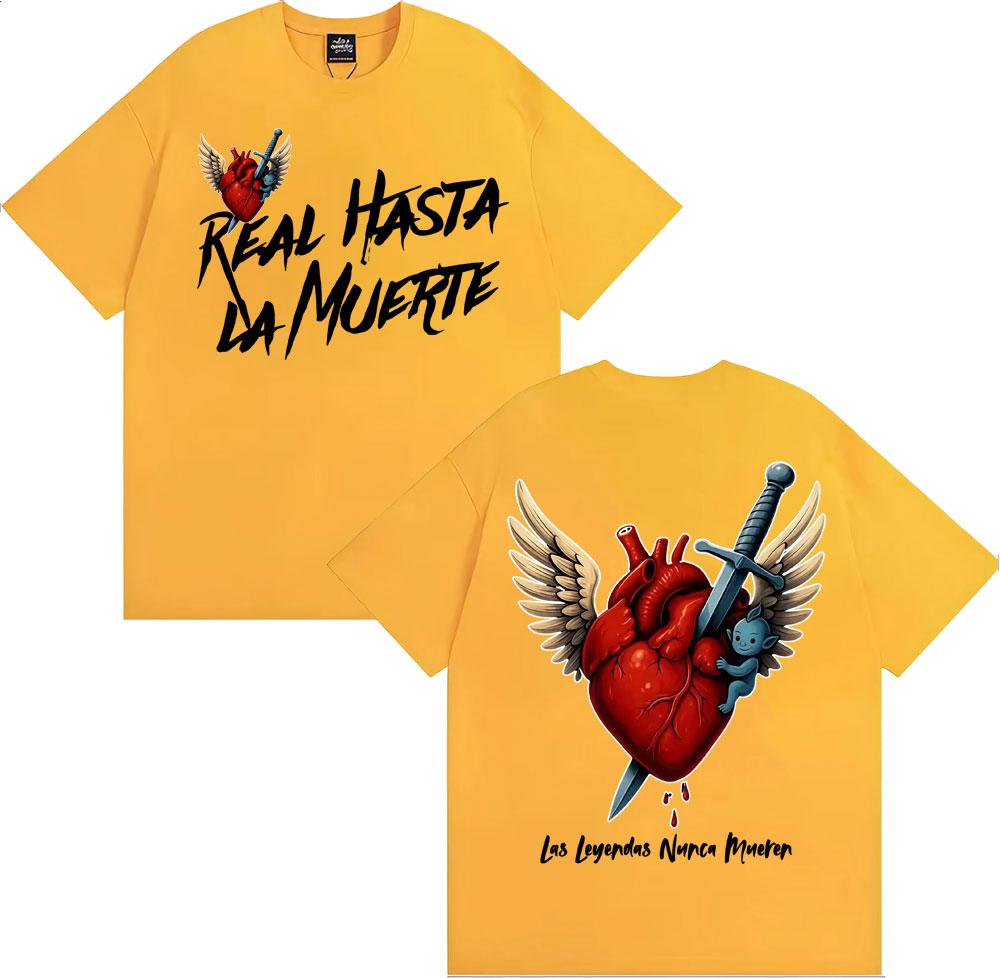 Anuel AA Rhlm 2 Real Hasta La Muerte Heart T Shirt Unisex Women Fashion Retro Short Sleeve Tshirts Cotton ONeck Oversized Tshirt