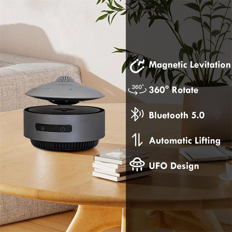 UFO Magnetic Levitation Bluetooth Speaker, Playing Music & Automatic Floating in The Air, Unique Gifts for Home Office Décor