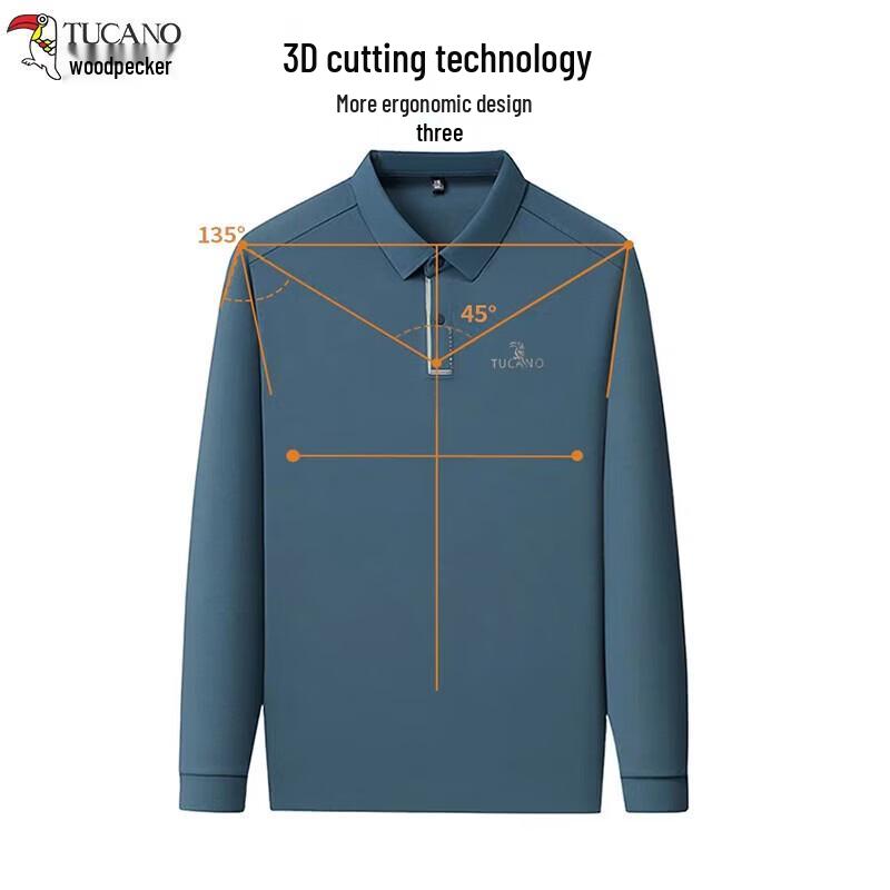 TUCANO Men's Long Sleeve Casual Polo Shirt
