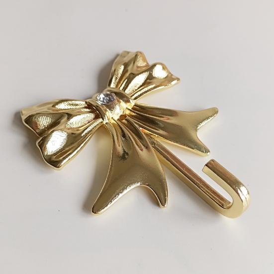 1/2 Stück Große Größe Goldene Schleifenhaken Schlüsselhalter Starke Tragfähigkeit Einfache Installation Schleifenknoten Mantelhaken Hut Handtuch Aufhänger