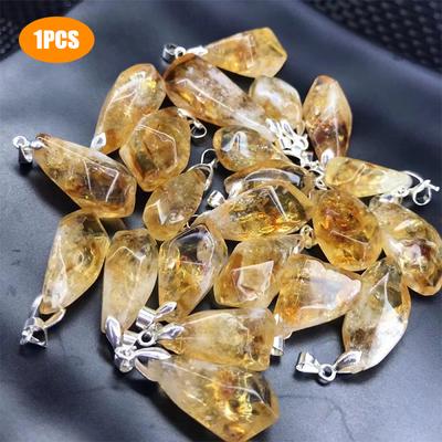 Natural Brazilian Citrine Charm Pendant Healing Power Stone Diy Jewelry