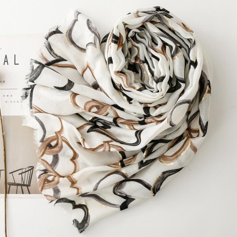 Luxury Heart Designer Women Scarf Summer Beach Shawl Cotton Linen Feeling Tassel Pashmina Muslim Hijab Wrap Lady Viscose Scarf