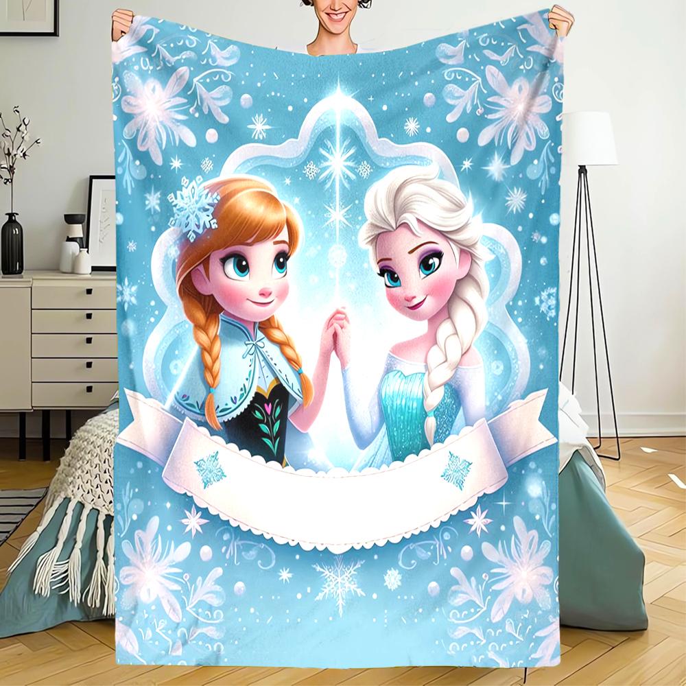 Elsa Theme Printed Blanket - Perfect for Couch, Bed, Travel & Outdoor Use | Machine Washable, Cozy & Durable.