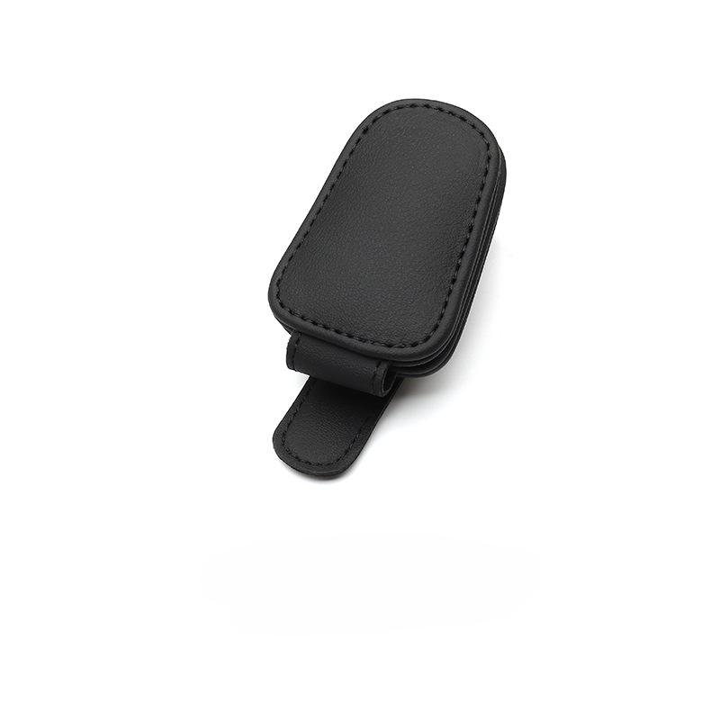 2 Pack Glasses Holder for Car Sun Visor, Genuine Leather Car Visor Accessories, Sunglasses Holder, Magnetic Sunglasses Holder, Ticket Clip