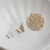 14K Gold-Filled Butterfly Pendant Double-Layer Engraved Hollow Round DIY Jewelry Charm