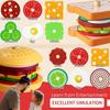 Toddler Montessori Pretend Play Toy Food SET, Stacking Wooden Building Blocks Educational Puzzles Games for Preschool Classroom