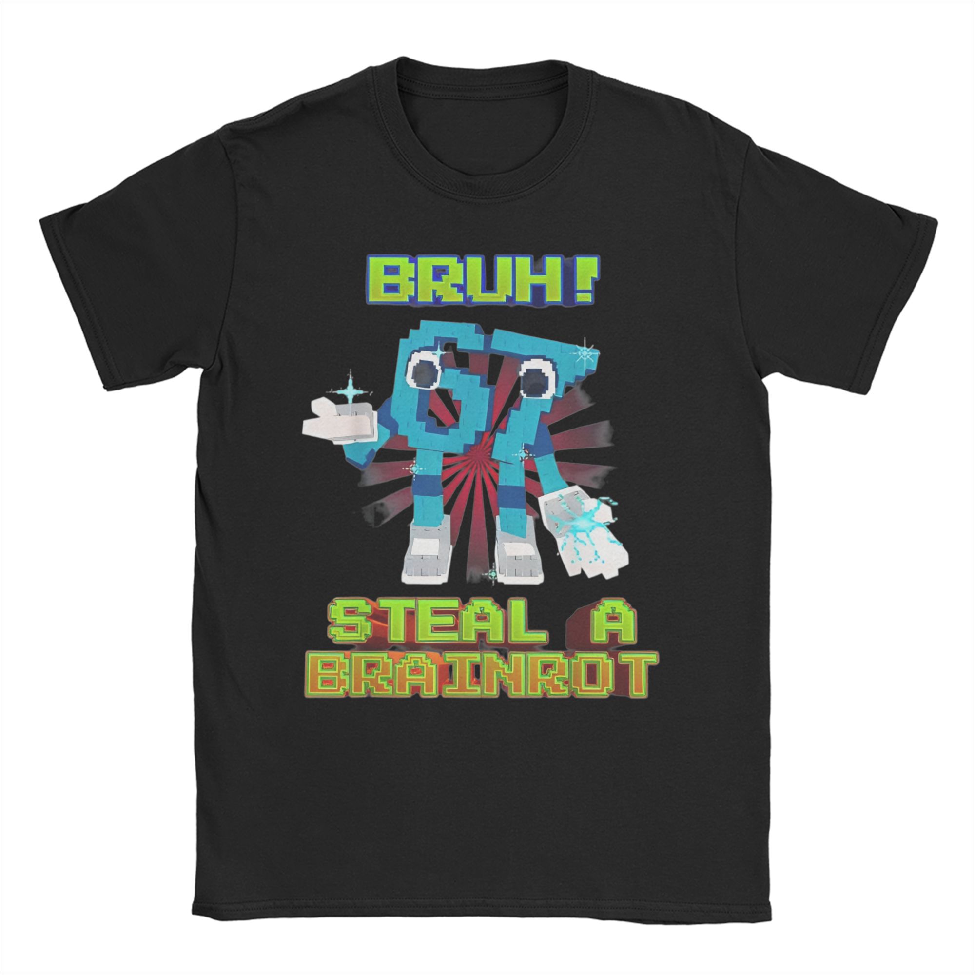 Футболка Bruh Укради мозг 67 Шесть Семь Смешная 100% Хлопок Футболки с коротким рукавом Смешная Мозг Гниль Мем Футболка С круглым вырезом Одежда Подарок S