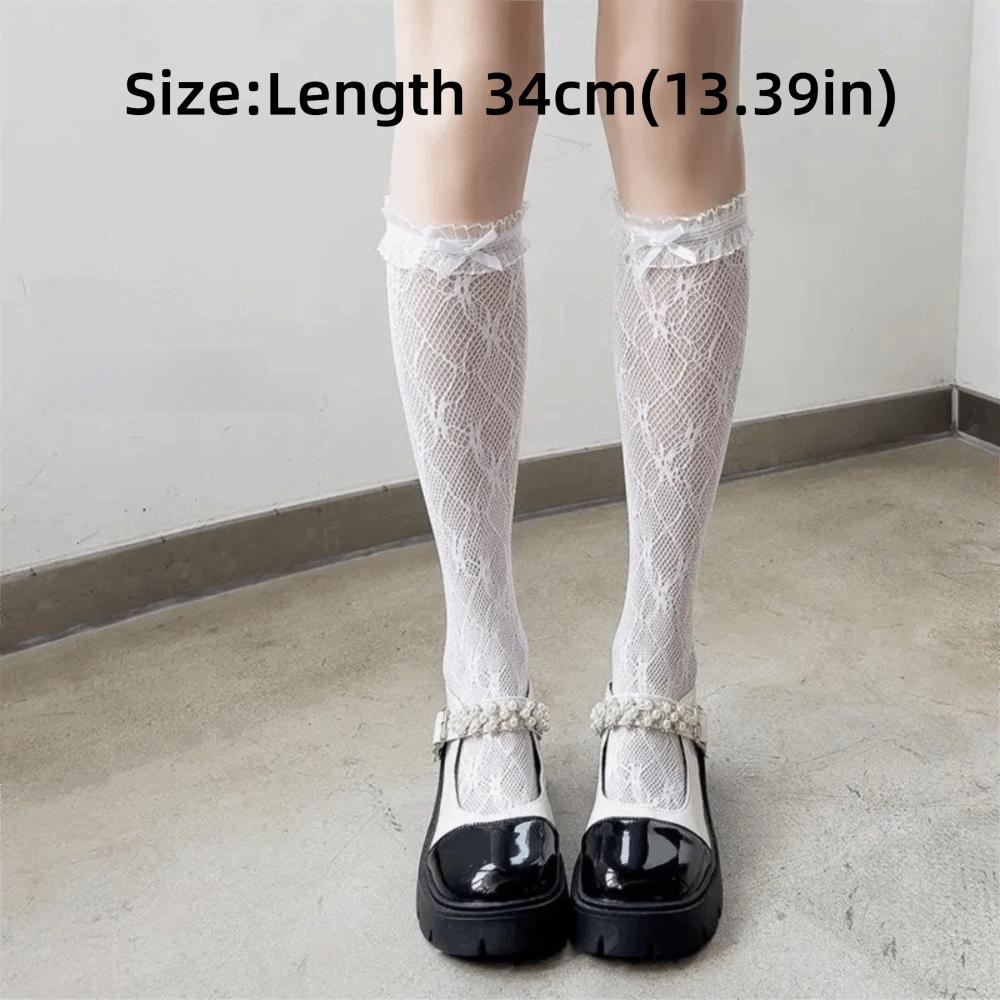 Bowknot Middle Tube Sock Nylon Harajuku Sock Sweet Lolita Sock Women