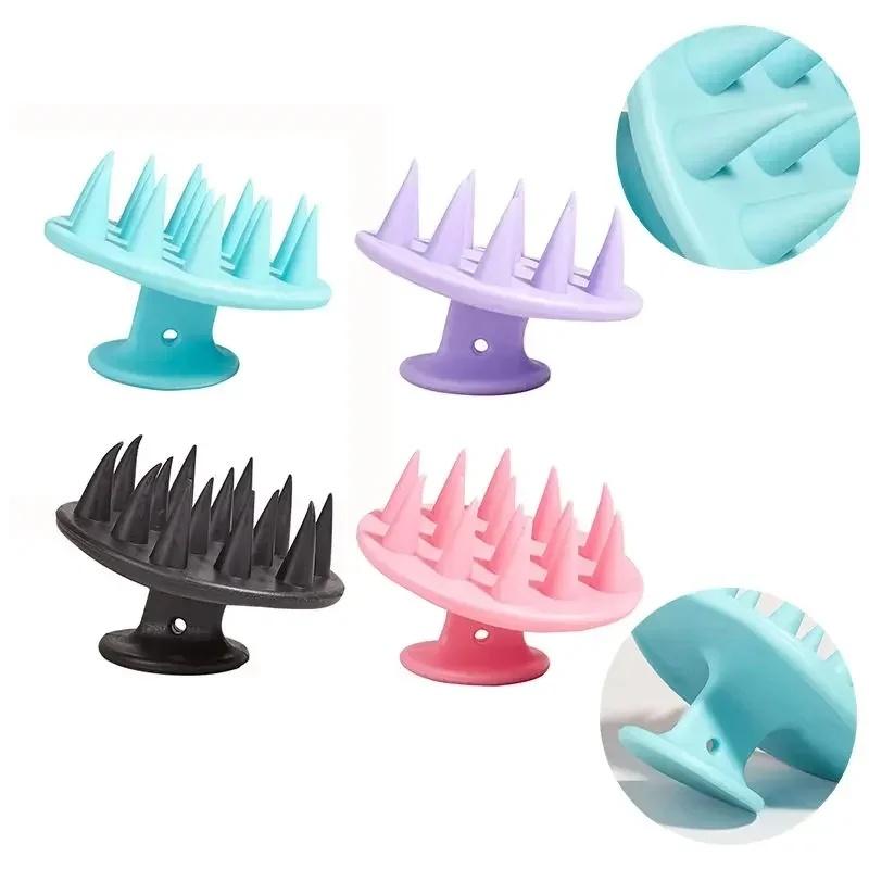 1pc Portable Silicone Head Massage Brush, Deep Cleansing Scalp and Hair Care Brush, Massage Shampoo Brush, Shower Brush