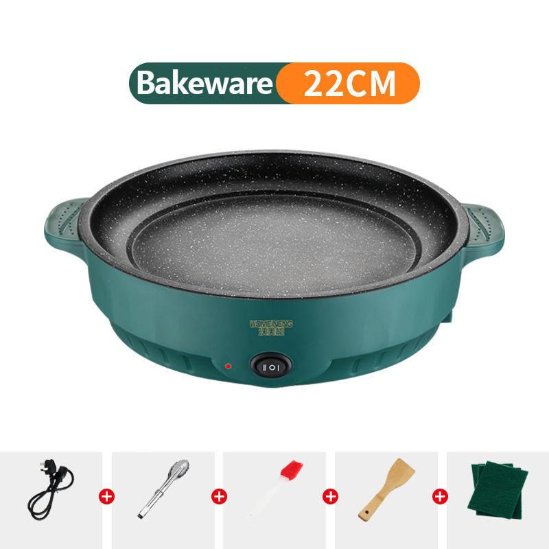 600W Steak Frying Pan Electric Bakeware Flat Bottom Frying Pan Barbecue Nonstick Pan Kitchen Supplies
