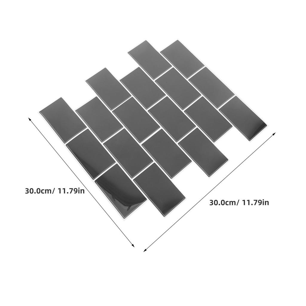 6Pcs Peel and Stick 3D Subway Tile Sticker Sheets,Black Waterproof PVC Self-Adhesive Wall Panels,Easy DIY Backsplash for Kitchen