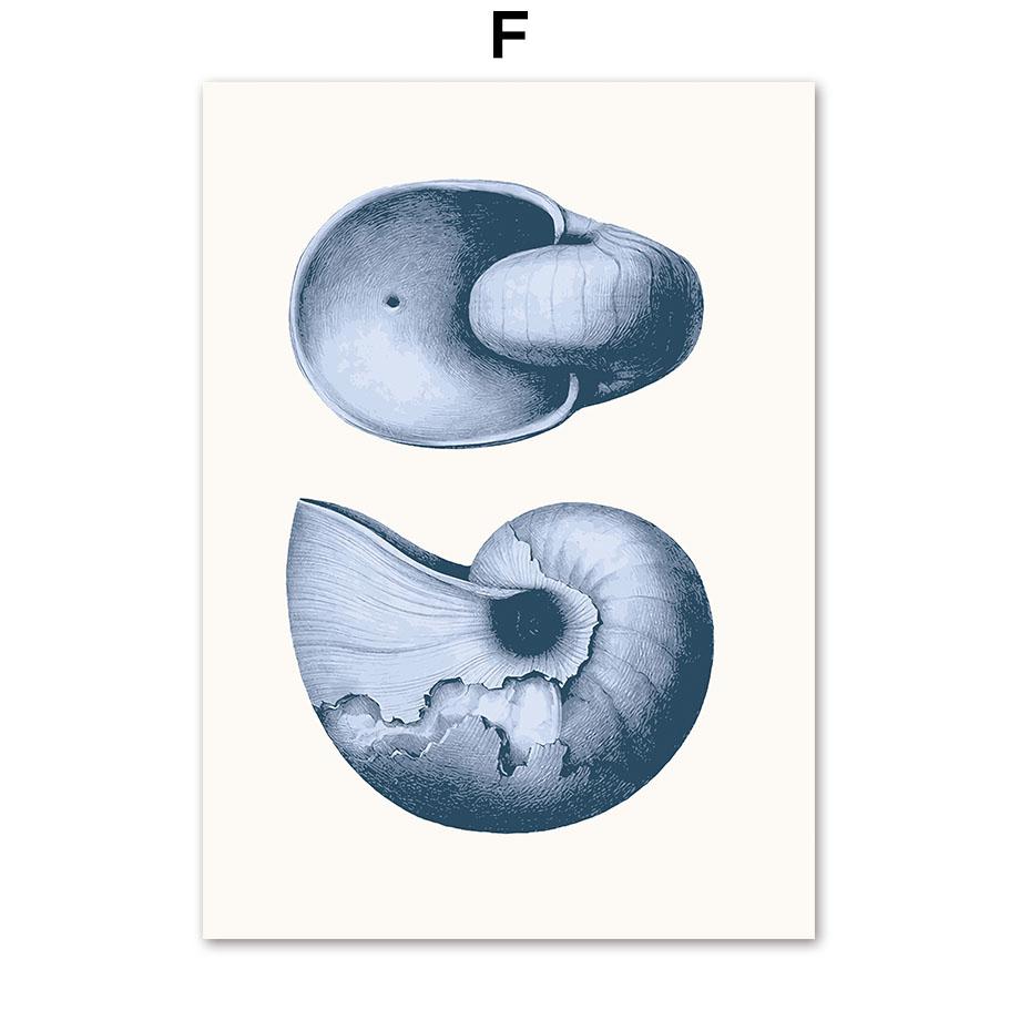 

Ископаемая Улитка, Коралл, Кит, Осьминог, винтажная настенная живопись на холсте, постеры на скандинавскую тему и настенные панно с принтом для декора гостиной A4 21X30cm No Framed