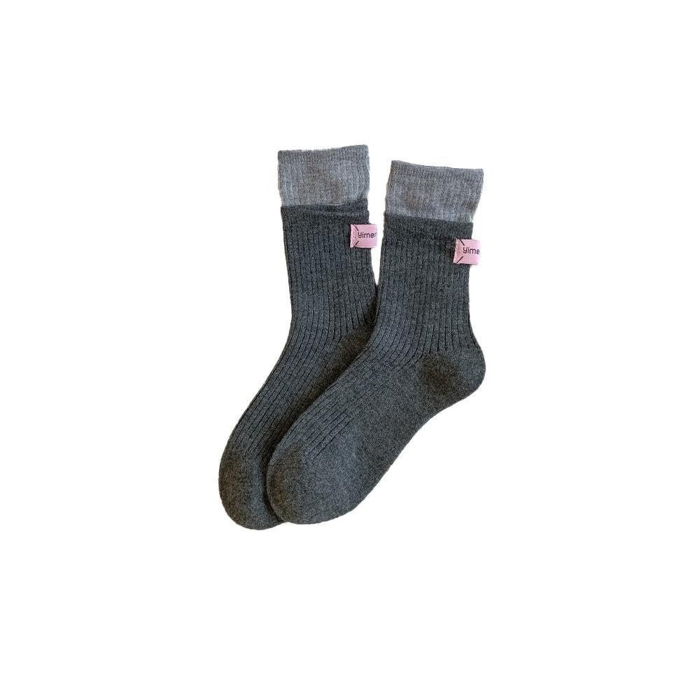 Female Autumn and Winter Warm All Kinds of Soft and Delicate Cloth Standard Wool Tube Pile Socks
