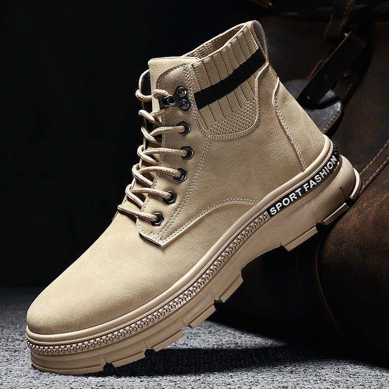 2025 winter new velvet thickened warm snow boots men's versatile casual Martin boots high-top tooling boots cotton shoes