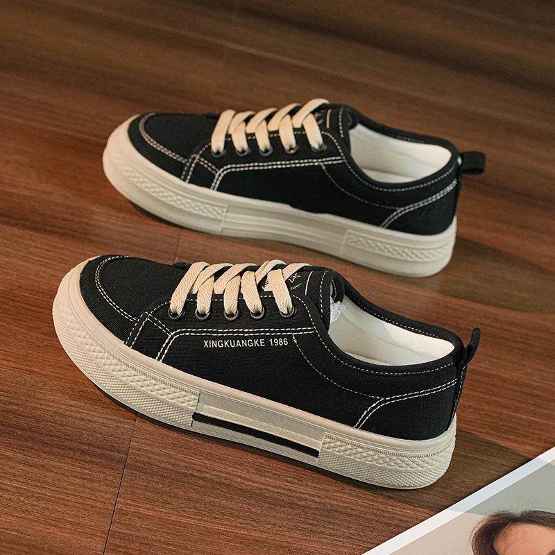 Fashion Comemore 2024 Spring New Canvas Shoes Women Flat Sports Leisure Women Shoe Soft Bottom Comfortable Black Cloth Shoes Sneakers 40