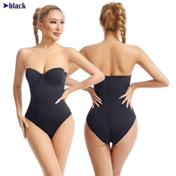 Strapless Bodysuit Zonder Rug met Ingebouwde Beha, X-vormige Buikcontrole & Open Kruis Ontwerp, Naadloze Full Body Shaper Voor Dames Lingerie, Grote Maten