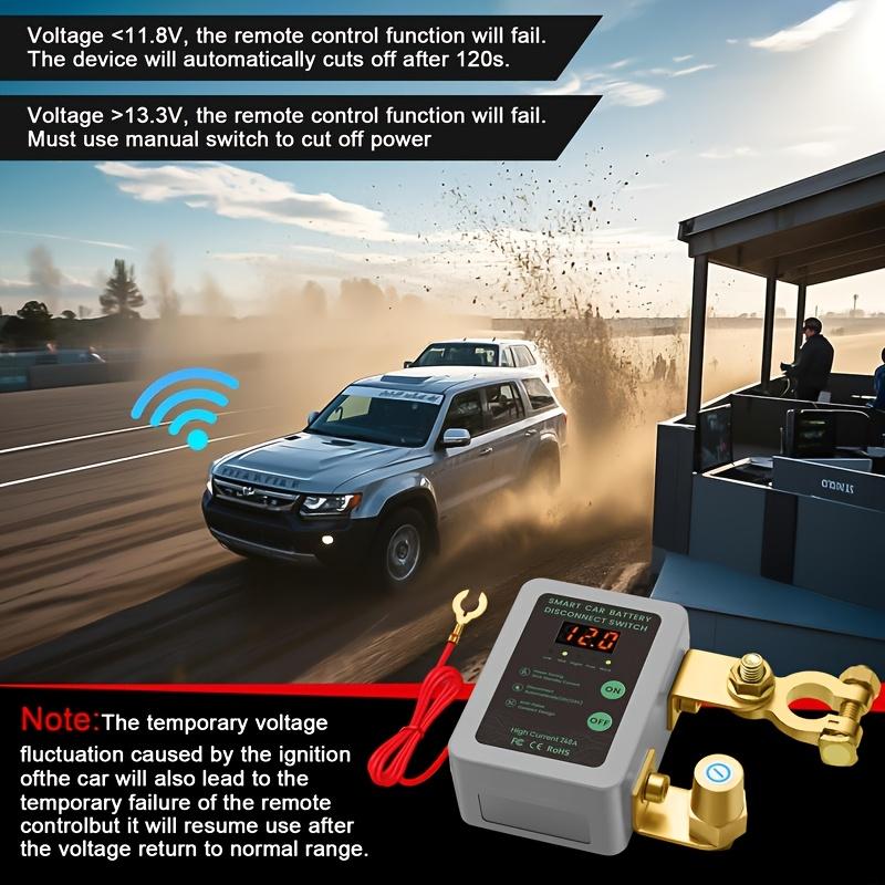 240A Kill Switch 12V Remote Battery Disconnect Switch With Led Voltage Display Automatic Power Shut Off Switch  Leakage Protect