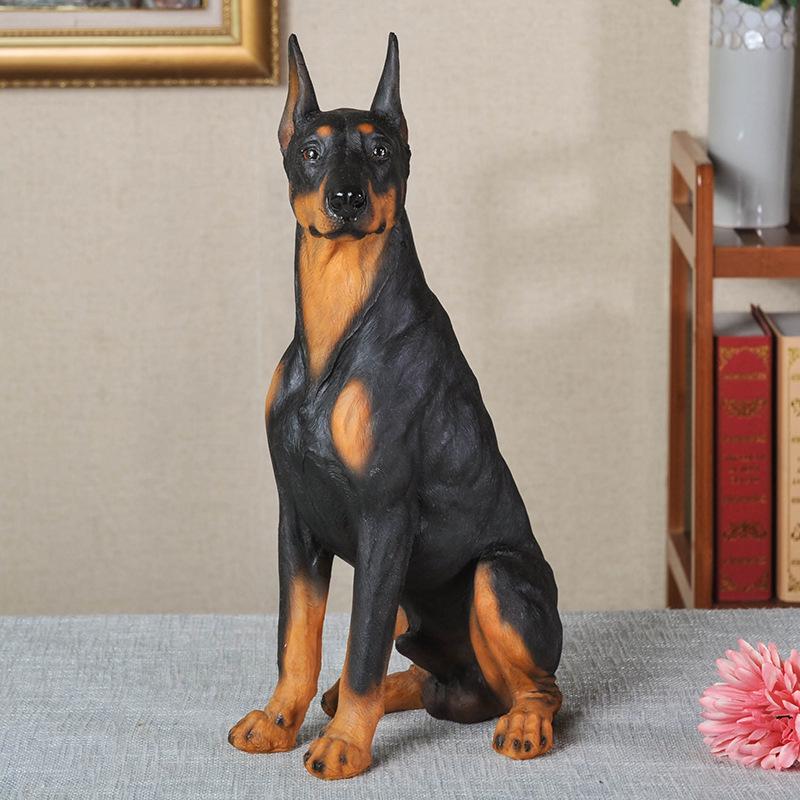 Cross-border Courtyard Doberman Resin Ornament Craft.