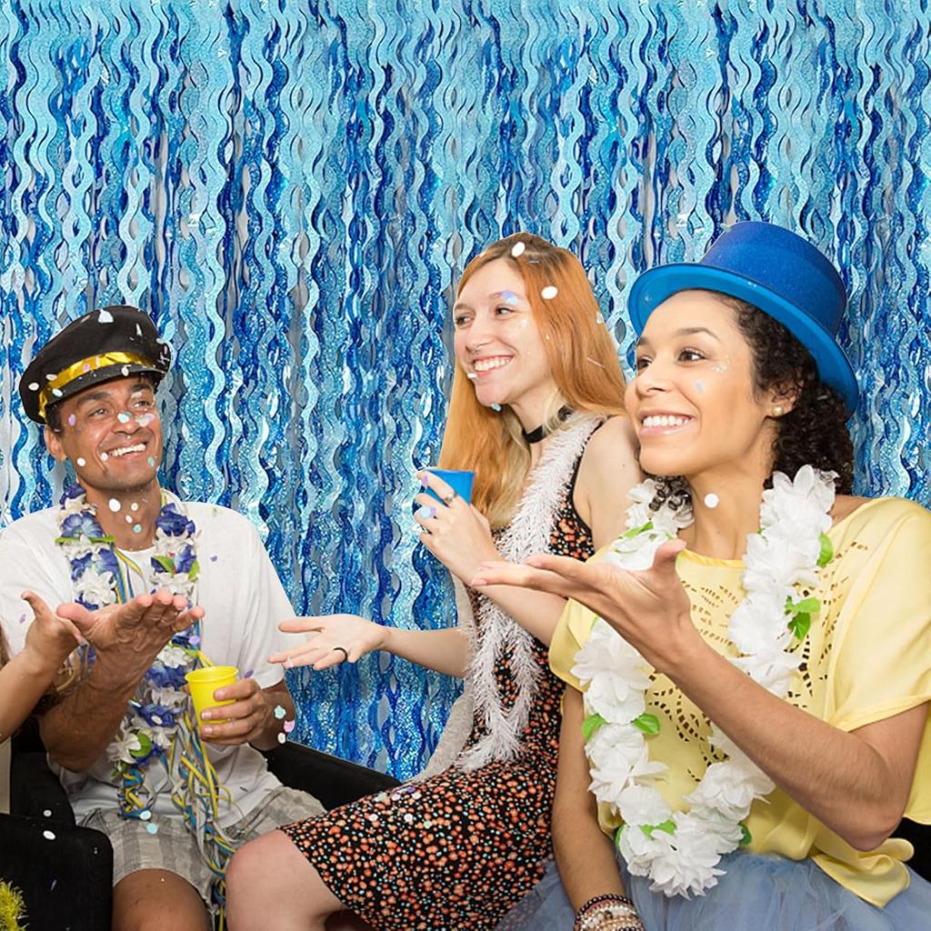 Blue Streamers Party Decorations Blue Fringe Backdrop Blue Birthday Decoration Frozen Birthday Party Decorations Ocean DIY Party