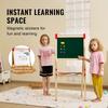 3-in-1 Kids Art Easel Double-Sided Wooden Magnetic Whiteboard Chalkboard
