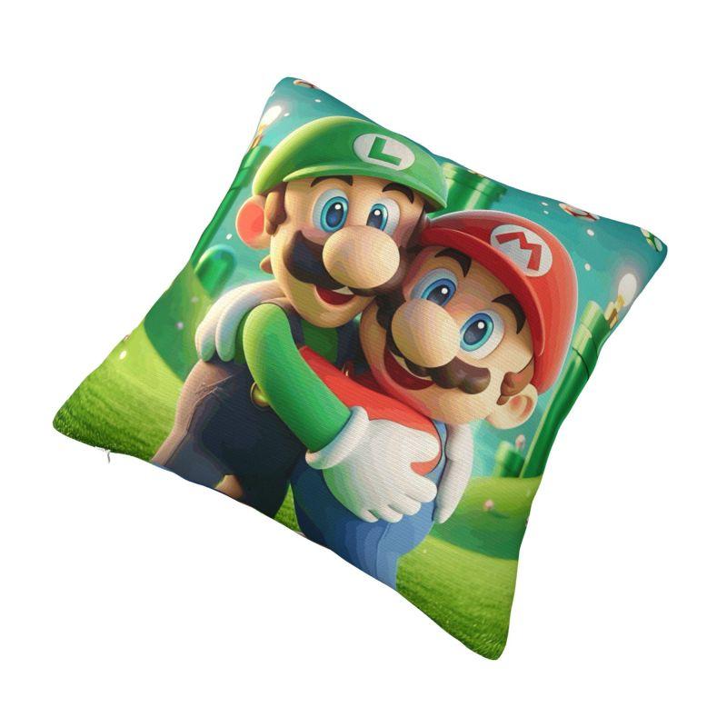 Federa Cuscino Personalizzata Videogioco Mario Manga Decorazione Cuscino Salotto Federa Quadrata