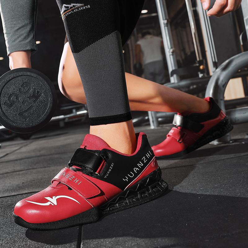 Men Weightlifting Squat Original Deadlift Professional Shoes Breathable Powerlifting Sneakers Fitness Gym Weightlifting Shoes