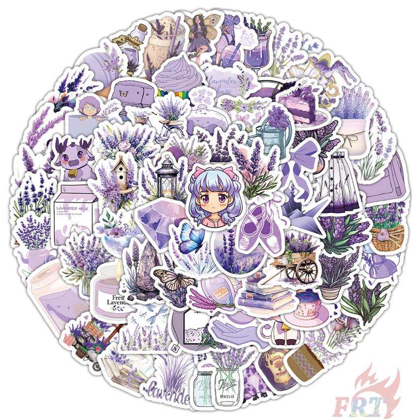 100ks/sada Fialové samolepky levandule Samolepky samolepky na módu pro vlastní potřebu