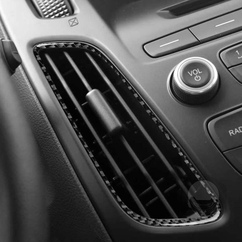 For Ford Focus SE RS ST Ecoboost 2015-2018 Real Carbon Fiber Stickers Central Air Outlet Panel Car Accessories Ide Decorative