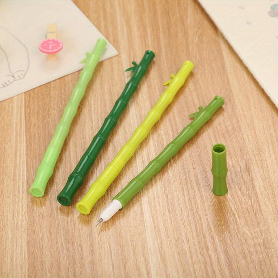 10pcs 0.5mm Random color creative bamboo gel pen cute fresh water pen desktop office supplies needle tube signature pen