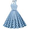 Retro-Pünktchen-Schnür-Neckholder-Ausgestelltes Ballkleid Performance-Kleid, Bohème-Stil