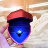 Heart Shaped Ring Box Holder, with LED Luxury Earring Storage Rings Bearer Display Wedding