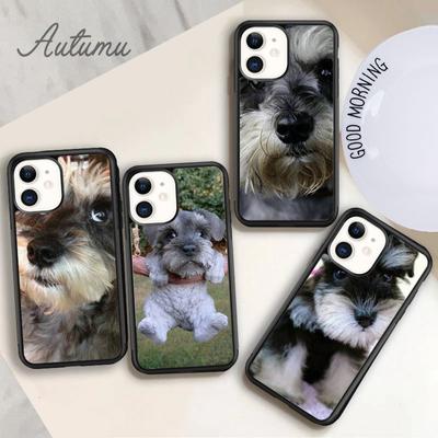 Husă de telefon Lovely Dogs Schnauzer pentru iPhone 11 12 13 14 Pro Max mini XR XS SE 2020 5 7 8 Plus Samsung Galaxy S21 S22 carcasă