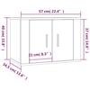 Wall Mounted TV Cabinets Set of 3 Grey Sonoma 57 x 34.5 x 40 cm