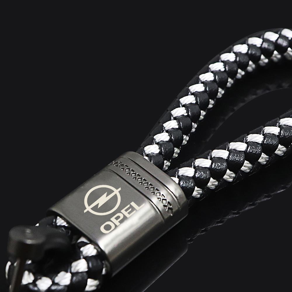 Dalxrz1 Daktpw1 Leather Rope KeyChain Hand Woven Horseshoe Buckle Key Ring Car Key Rings For Opel Astra G H J Insignia Zafira Corsa D C Vivaro Z
