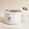 304 Stainless Steel Ramen Bowl Set Foldable Cutlery Included Lunch Box with Lid For Small Space Dormitories