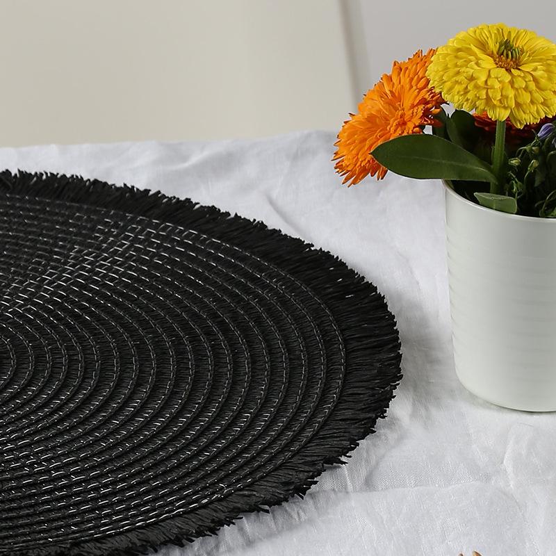 Hot-selling natural and environmentally friendly table mat, woven paper placemat, thermal insulation and anti-scalding bowl mat, coaster decorative